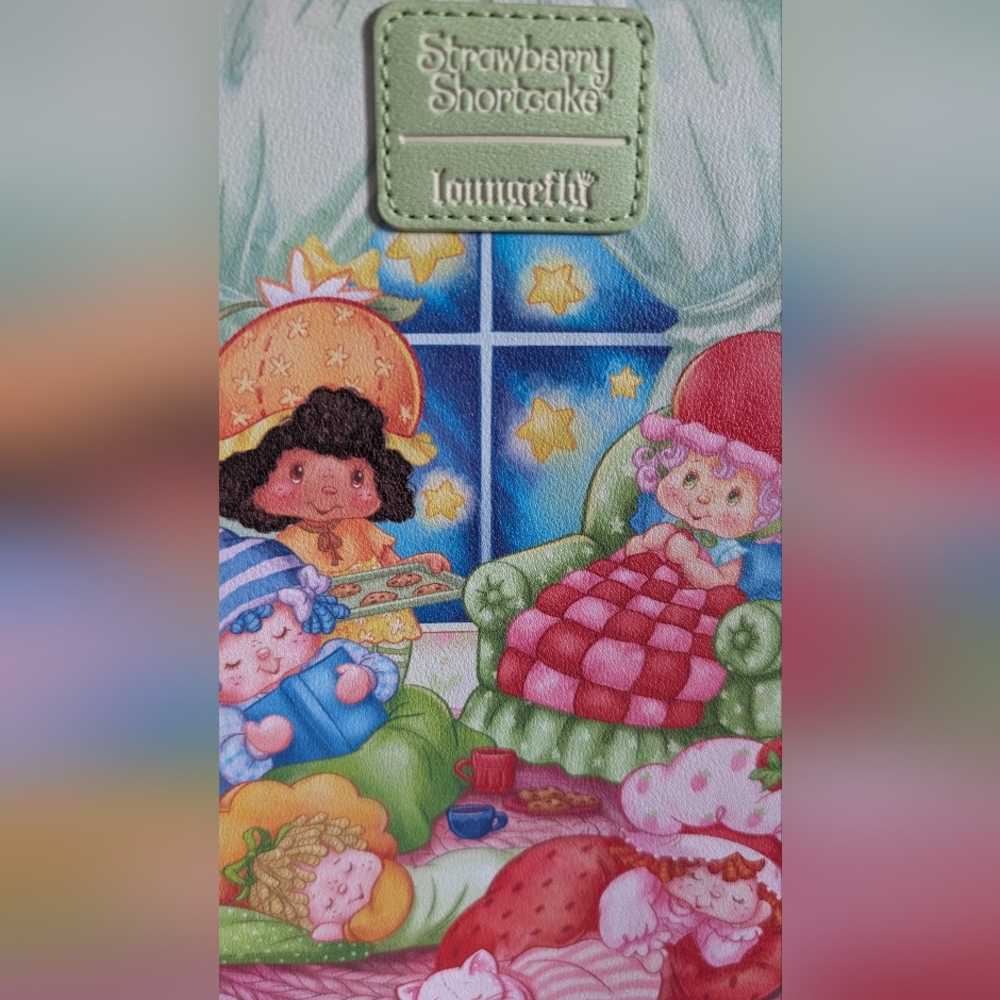 Loungefly Strawberry Shortcake Slumber Party Mini Backpack  and wallet - Picture 7 of 9